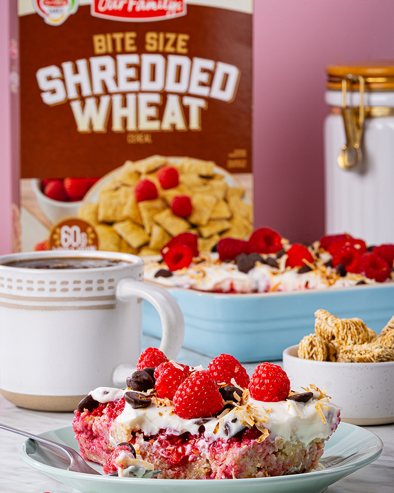 5-Ingredient Overnight Raspberry-Chocolate Shredded Wheat